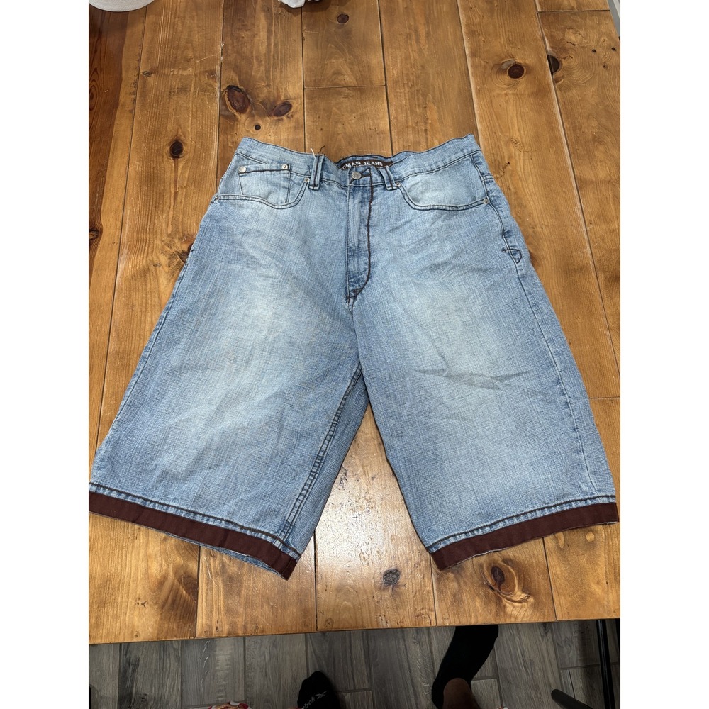 Kaman Jeans Men's Size 34 Light Wash Denim Baggy Relaxed Fit Jean Shorts